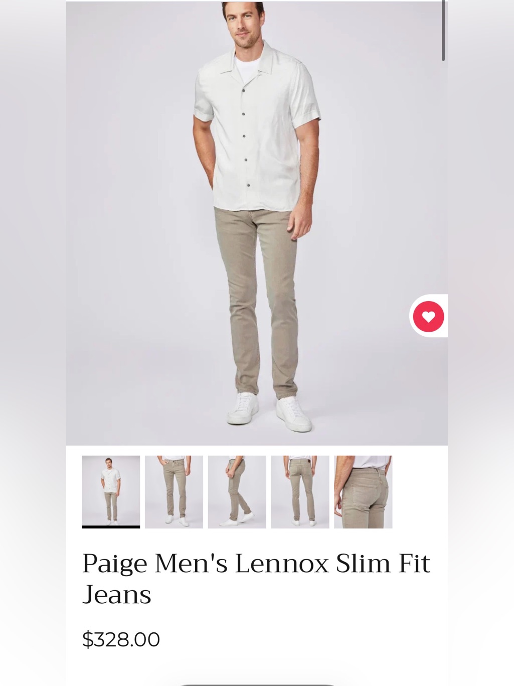 Paige Lennox Slim Fit Jeans In Khaki Sand Sz 32